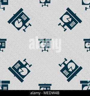 Graph icon sign. Seamless pattern with geometric texture. Vector illustration Stock Vector