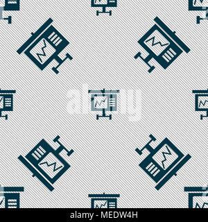 Graph icon sign. Seamless pattern with geometric texture. Vector illustration Stock Vector