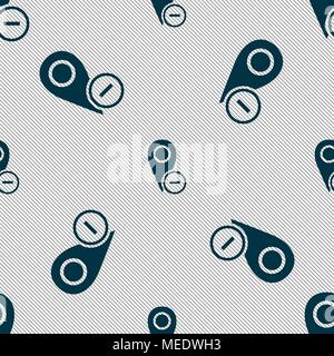 Map pointer icon sign. Seamless pattern with geometric texture. Vector illustration Stock Vector