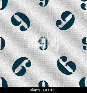 number Nine icon sign. Seamless pattern with geometric texture. Vector illustration Stock Vector