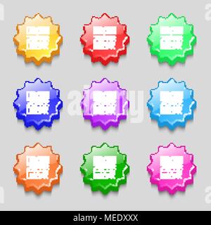 Qr code icon sign. symbol on nine wavy colourful buttons. Vector illustration Stock Vector
