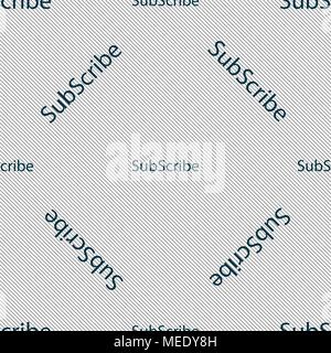 Subscribe sign icon. Membership symbol. Website navigation. Seamless pattern with geometric texture. Vector illustration Stock Vector