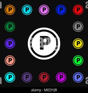 Car parking  icon sign. Lots of colorful symbols for your design. Vector illustration Stock Vector