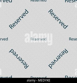 Reserved sign icon. Seamless pattern with geometric texture. Vector illustration Stock Vector