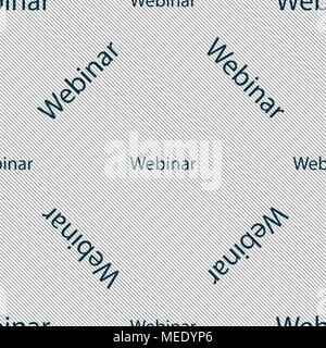Webinar web camera sign icon. Online Web-study symbol. Seamless pattern with geometric texture. Vector illustration Stock Vector