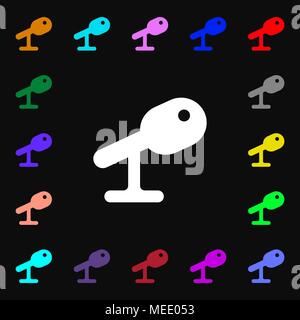 Microphone, Speaker  icon sign. Lots of colorful symbols for your design. Vector illustration Stock Vector