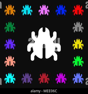 Software Bug, Virus, Disinfection, beetle  icon sign. Lots of colorful symbols for your design. Vector illustration Stock Vector
