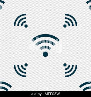 Wifi sign. Wi-fi symbol. Wireless Network icon zone. Seamless pattern with geometric texture. Vector illustration Stock Vector