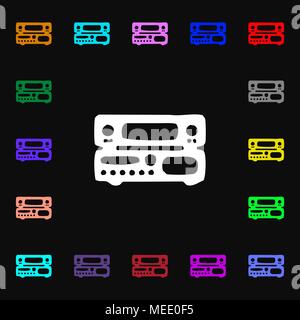 radio, receiver, amplifier icon sign. Lots of colorful symbols for your design. Vector illustration Stock Vector