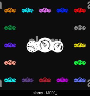 speed, speedometer icon sign. Lots of colorful symbols for your design. Vector illustration Stock Vector