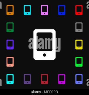 Tablet icon sign. Lots of colorful symbols for your design. Vector illustration Stock Vector