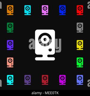 Web cam icon sign. Lots of colorful symbols for your design. Vector illustration Stock Vector