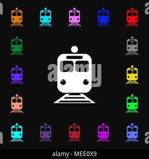 train icon sign. Lots of colorful symbols for your design. Vector illustration Stock Vector