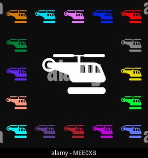 helicopter icon sign. Lots of colorful symbols for your design. Vector illustration Stock Vector