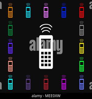 the remote control icon sign. Lots of colorful symbols for your design. Vector illustration Stock Vector