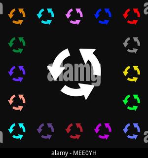 Refresh icon sign. Lots of colorful symbols for your design. Vector illustration Stock Vector