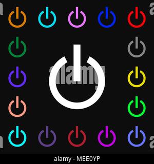 Power icon sign. Lots of colorful symbols for your design. Vector illustration Stock Vector