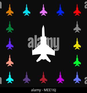 fighter icon sign. Lots of colorful symbols for your design. Vector illustration Stock Vector