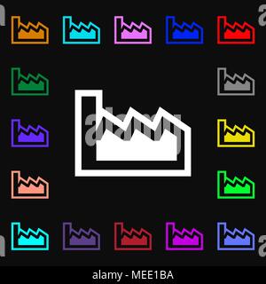 Chart icon sign. Lots of colorful symbols for your design. Vector illustration Stock Vector