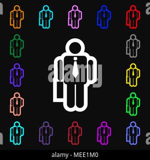 businessman icon sign. Lots of colorful symbols for your design. Vector illustration Stock Vector