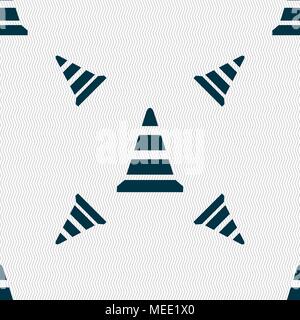 road cone icon. Seamless pattern with geometric texture. Vector illustration Stock Vector