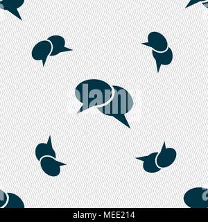 Speech bubble icons. Think cloud symbols. Seamless pattern with geometric texture. Vector illustration Stock Vector