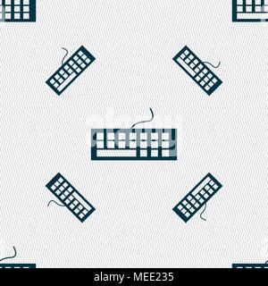 Computer keyboard Icon. Seamless pattern with geometric texture. Vector illustration Stock Vector
