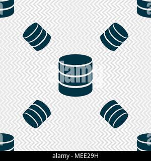 Hard disk and database sign icon. flash drive stick symbol. Seamless pattern with geometric texture. Vector illustration Stock Vector