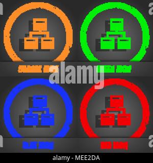 Local Network  icon symbol. Fashionable modern style. In the orange, green, blue, green design. Vector illustration Stock Vector