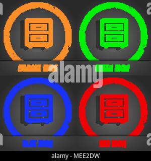 Nightstand  icon symbol. Fashionable modern style. In the orange, green, blue, green design. Vector illustration Stock Vector