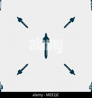 dropper sign icon. pipette symbol. Seamless pattern with geometric texture. Vector illustration Stock Vector