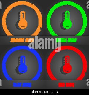Thermometer, Temperature  icon symbol. Fashionable modern style. In the orange, green, blue, green design. Vector illustration Stock Vector