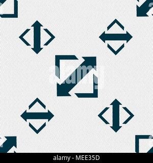 Deploying video, screen size icon sign. Seamless pattern with geometric texture. Vector illustration Stock Vector