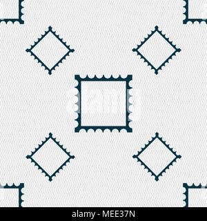 Photo frame template icon sign. Seamless pattern with geometric texture. Vector illustration Stock Vector