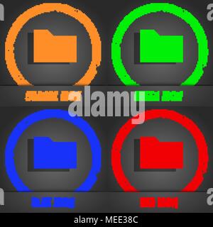 Document folder  icon symbol. Fashionable modern style. In the orange, green, blue, green design. Vector illustration Stock Vector