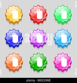 Computer mouse icon sign. symbol on nine wavy colourful buttons. Vector illustration Stock Vector