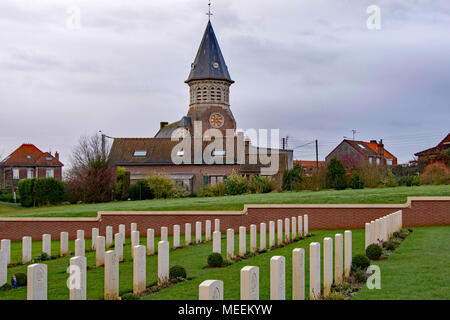 Fromelles (Pheasant Wood) Military Cemetery, France Stock Photo