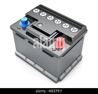 Battery car on isolated white background. 3d illustration Stock Photo