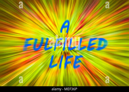 A Fulfilled Life  on a Speedy Abstract Background. Stock Photo