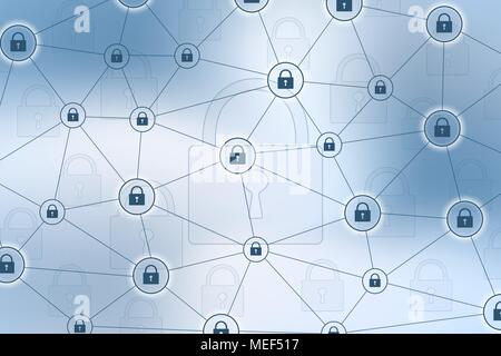 Protection concept. Data Security system Shield Protection Verification. Cyber security and information or network protection. Future cyber technology. System privacy. Vector illustration. Stock Vector