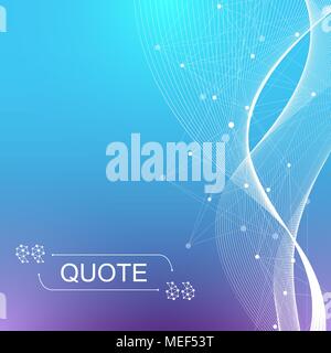 Scientific vector illustration genetic engineering and gene manipulation concept. DNA helix, DNA strand, molecule or atom, neurons. Abstract structure for Science or medical background Stock Vector