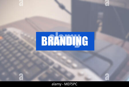 Branding word with business blurring background Stock Photo