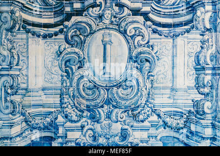 Beautiful Ceramic Wall Texture Pattern Or Azulejos In Lisbon, Portugal Stock Photo