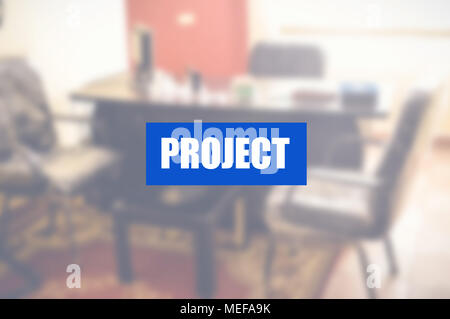 Project word with business blurring background Stock Photo