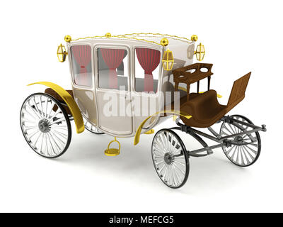 Luxury horse carriage isolated on white background Stock Photo