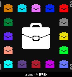 suitcase icon sign. Lots of colorful symbols for your design. Vector illustration Stock Vector