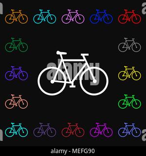 bicycle icon sign. Lots of colorful symbols for your design. Vector illustration Stock Vector