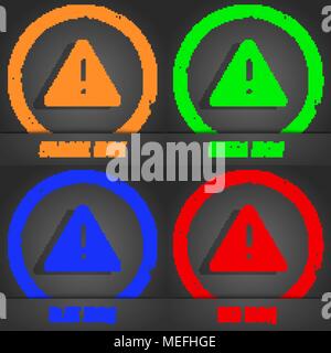 exclamation mark, Attention caution icon. Fashionable modern style. In the orange, green, blue, red design. Vector illustration Stock Vector