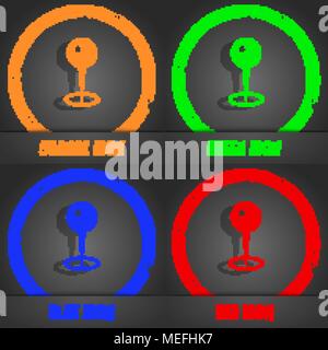 Map pointer icon. Fashionable modern style. In the orange, green, blue, red design. Vector illustration Stock Vector