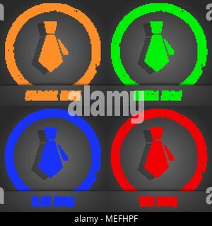 tie icon. Fashionable modern style. In the orange, green, blue, red design. Vector illustration Stock Vector